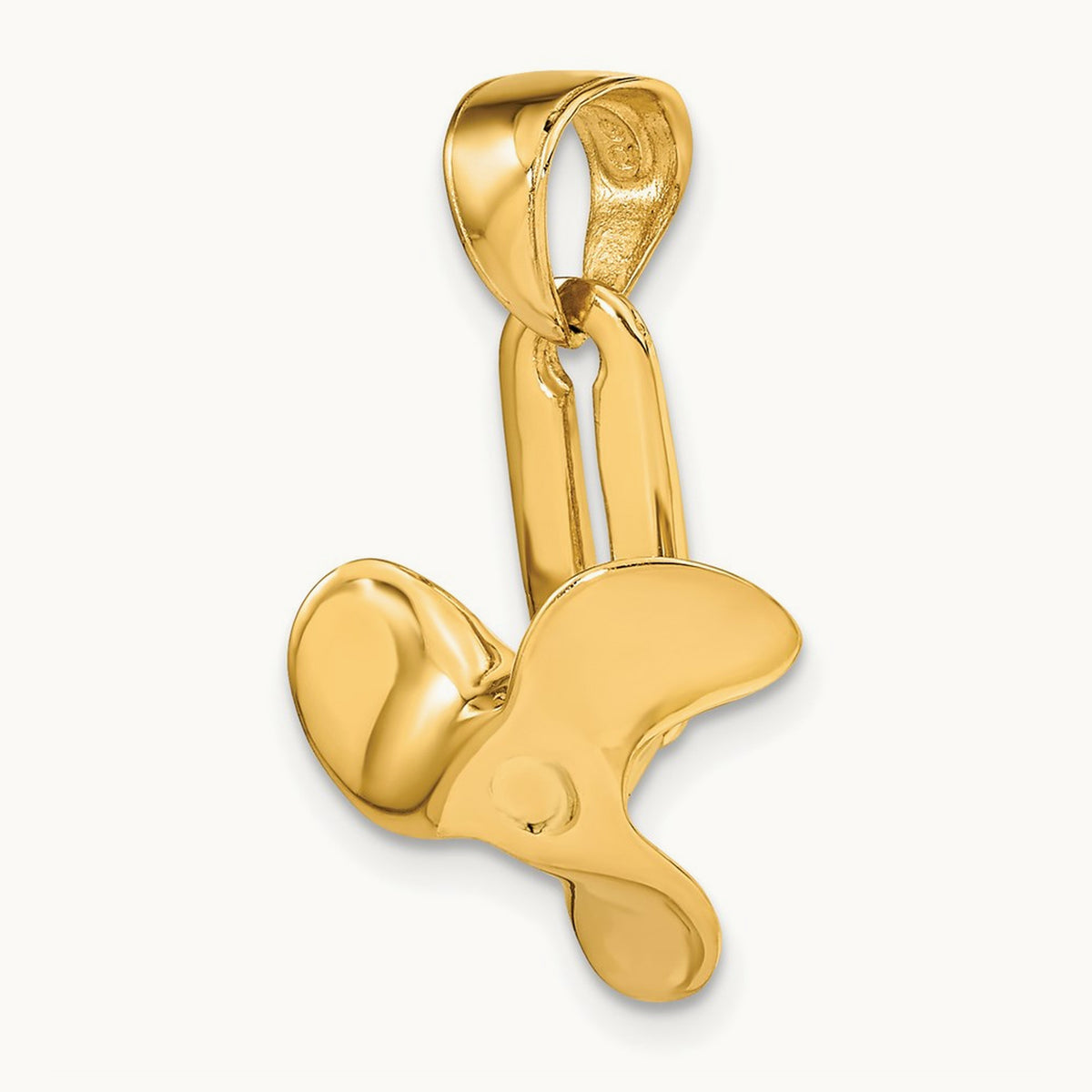 3-D Moveable Blade Propeller Pendant, 14K