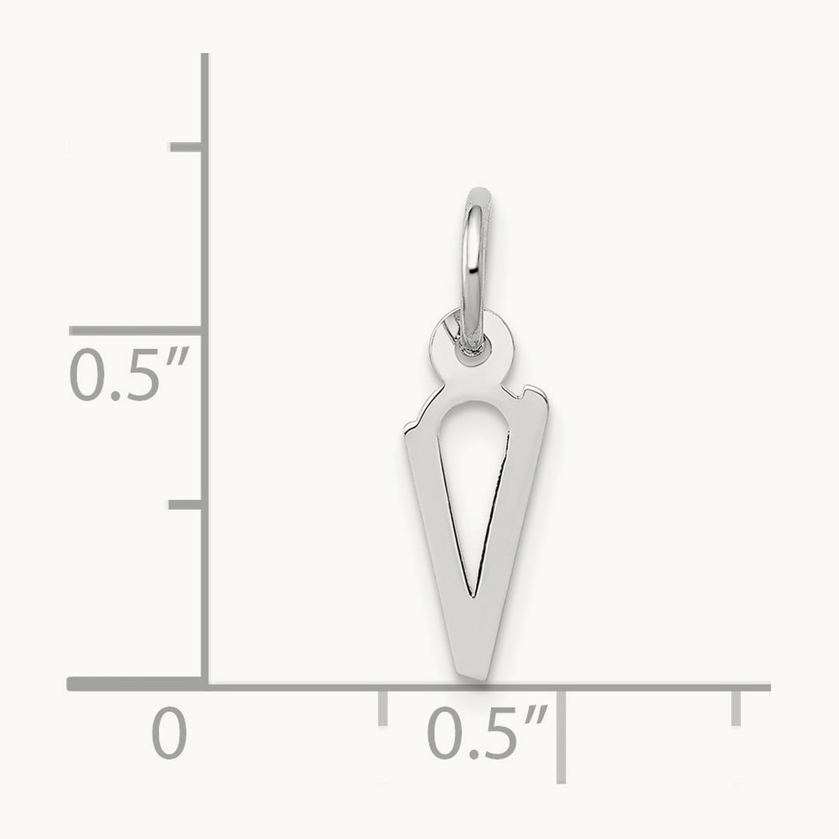 Small Slanted Block Initial Charm — 14K White Gold, V