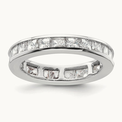 Polished Princess Channel Set Diamond Eternity Band, 2.00 ct tw — 14K White Gold