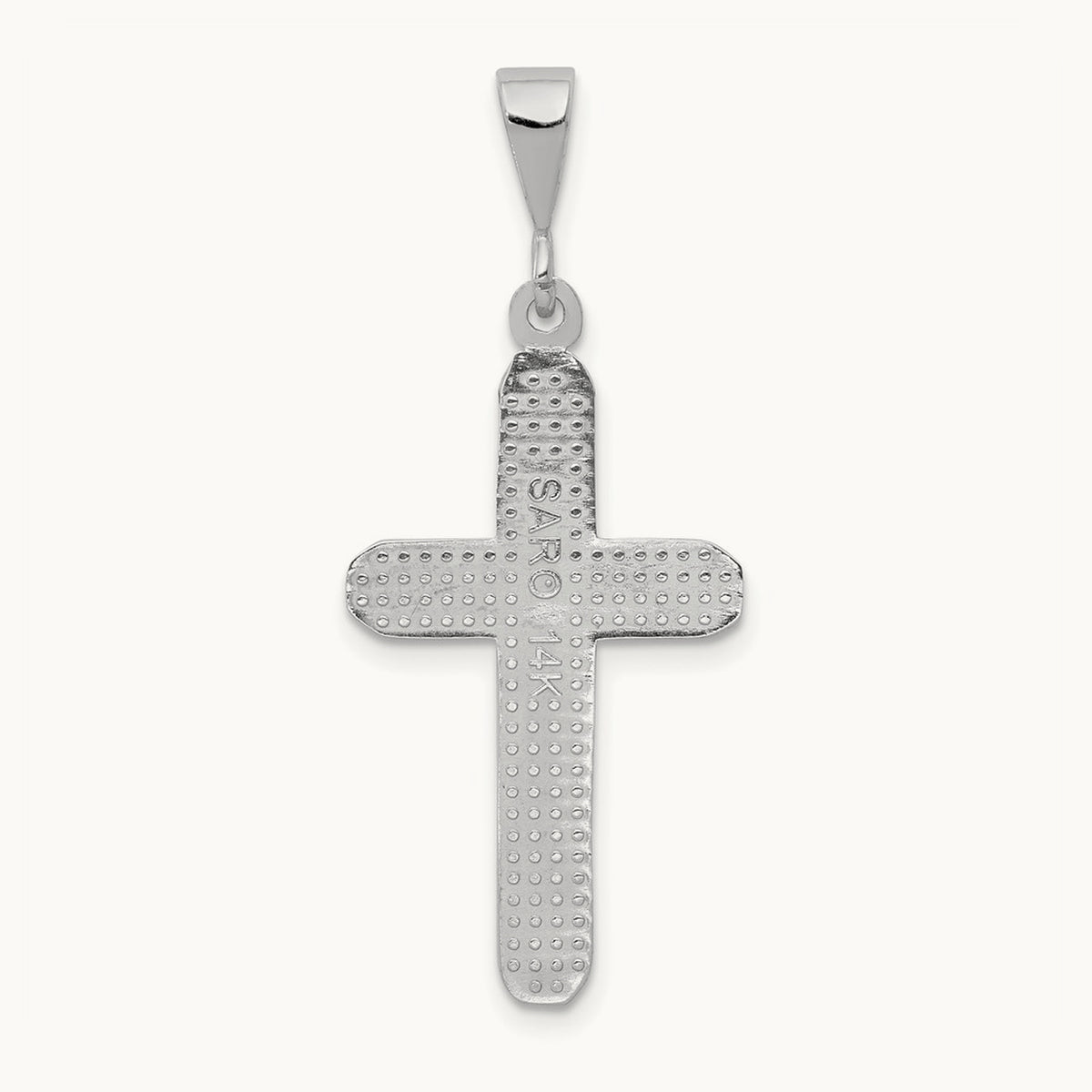 Cross Charm, 14K White Gold