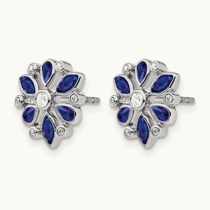 Sapphire and Diamond Post Earrings — photo set