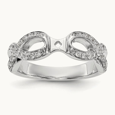 Peg Set Semi-Mount Infinity Engagement Ring, 0.25 ct tw