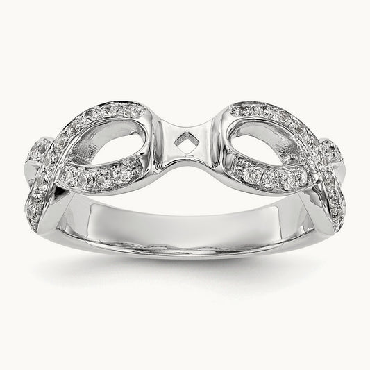 Peg Set Semi-Mount Infinity Engagement Ring, 0.25 ct tw