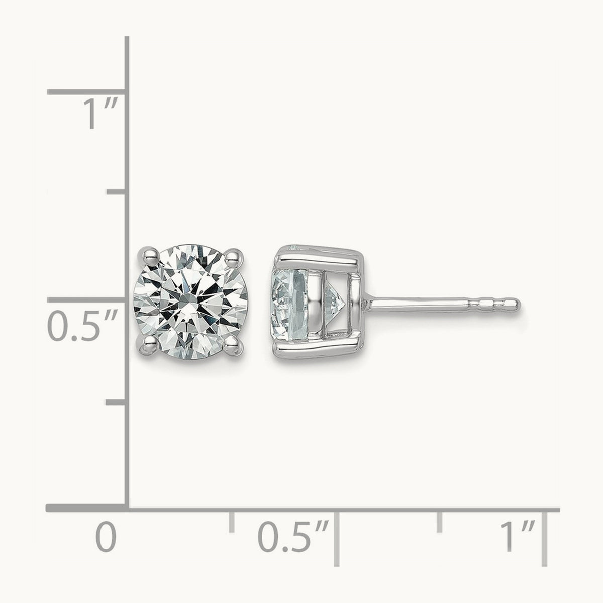 Round Lightweight Earrings, 0.25-6.00 ct tw Lab-Grown Diamond — 2 1/2 ct, 14K White Gold