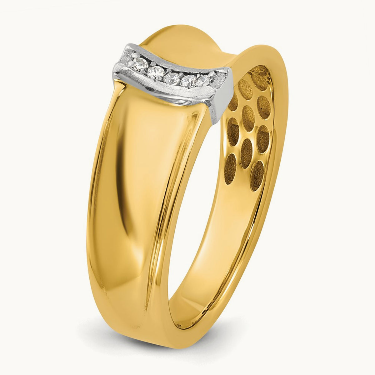 14ktt IB Goodman Mens Polished 5-Stone Diamond Ring Mounting