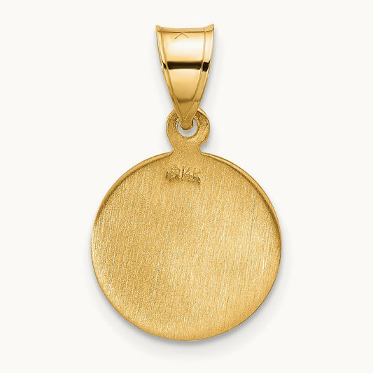 Polished and Satin Solid St Joseph Medal, 14K