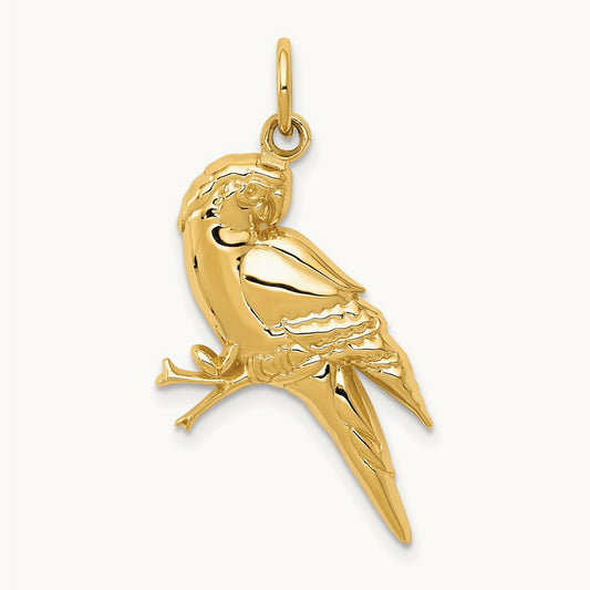 Parrot Charm, 14K Yellow Gold