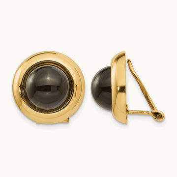 Omega Clip Onyx Non-pierced Earrings — photo set
