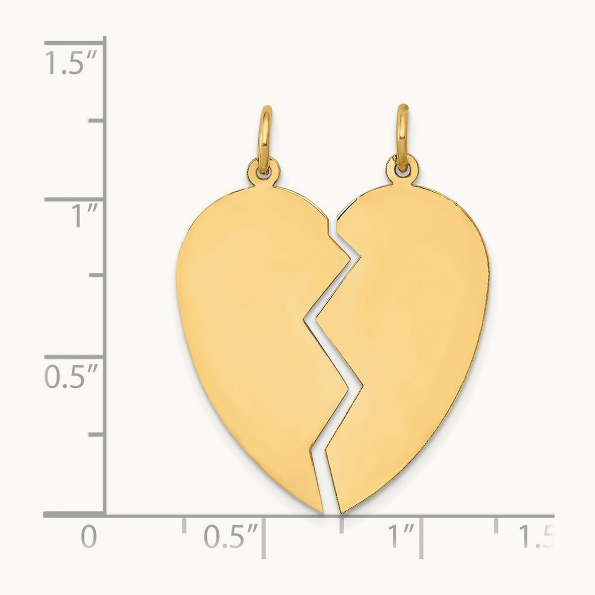 2 piece Heart Charm Set — 14K Yellow Gold