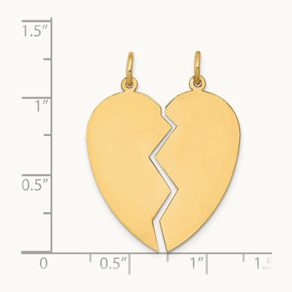 2 piece Heart Charm Set — 14K Yellow Gold
