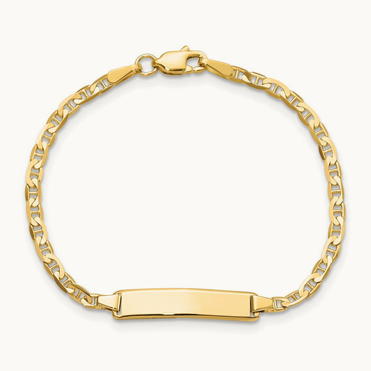 Flat Anchor Link ID Bracelet, 14K