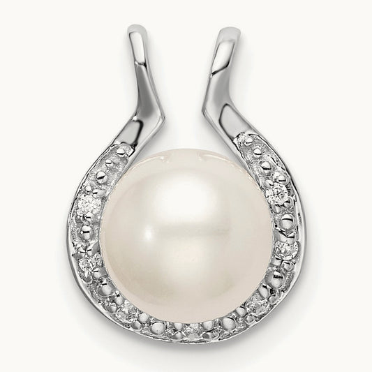 Freshwater Cultured Pearl & Diamond Chain Slide — photo set