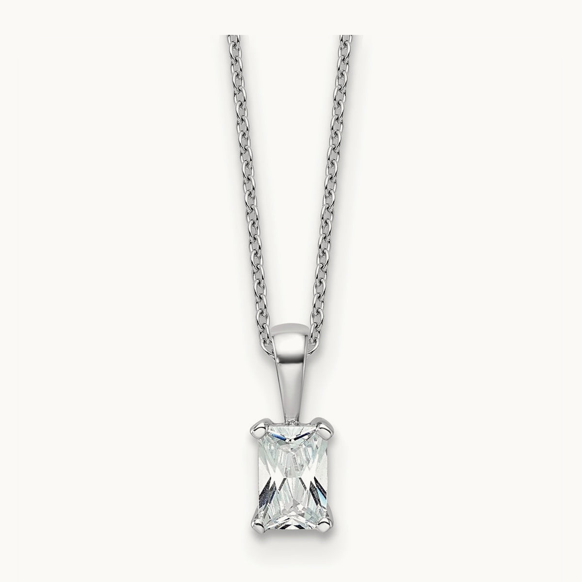 Radiant Pendant Necklace, 0.50-2.00 ct tw Lab-Grown Diamond — 1/2 ct, 14K White Gold