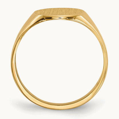 9.5x10. Closed Back Signet Ring, 0mm, 14K