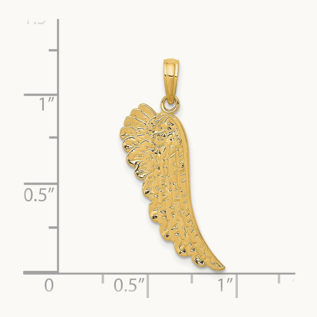 Angel Wing Pendant — 14K Yellow Gold, 28mm