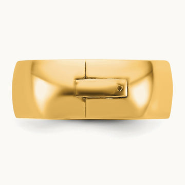 CLIQ Hinged Half Round Wedding Band, 8mm, 14K Yellow Gold