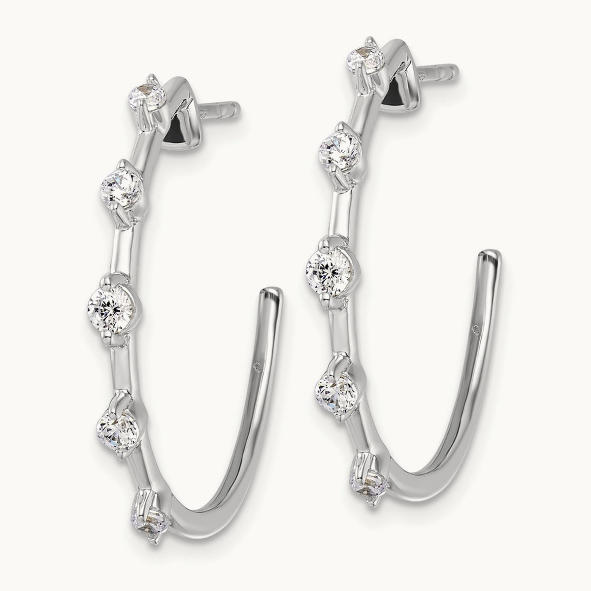 C-Hoop Post Earrings, 0.50 ct tw Lab-Grown Diamond