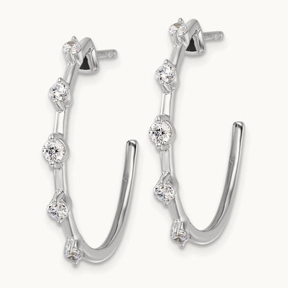 C-Hoop Post Earrings, 0.50 ct tw Lab-Grown Diamond