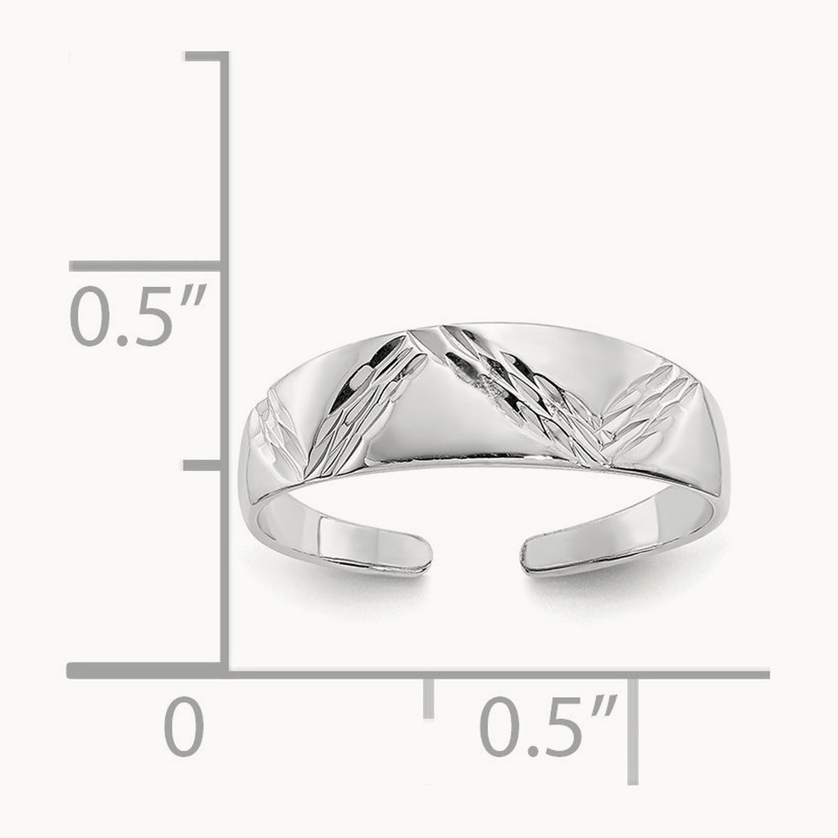 Fancy Toe Ring, 14K White Gold