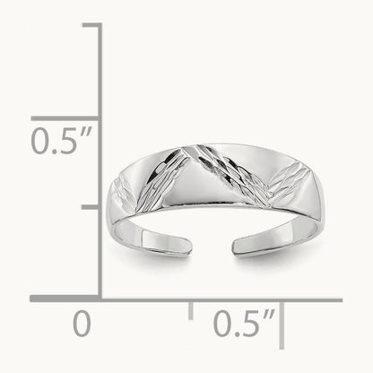 Fancy Toe Ring, 14K White Gold