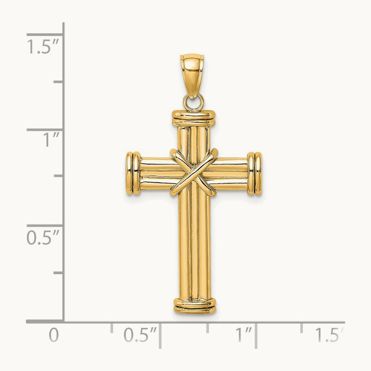 Polished Cross Pendant — 14K Yellow Gold
