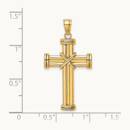 Polished Cross Pendant — 14K Yellow Gold