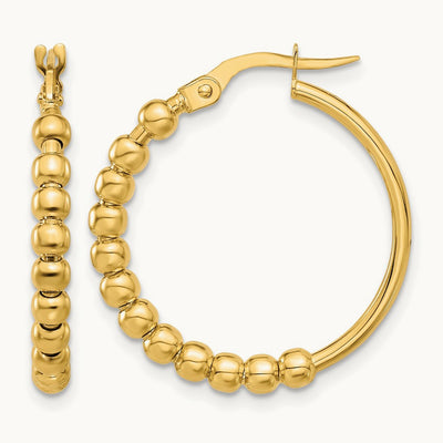 Polished Beaded Hoop Earrings — Leslie's — photo set