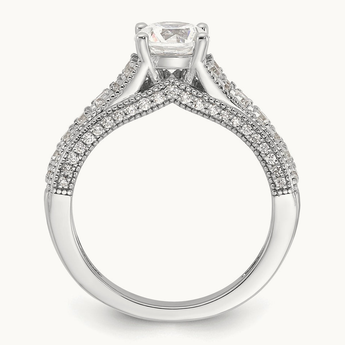 Round Engagement Ring, 1.50 ct tw Lab-Grown Diamond — 14K White Gold