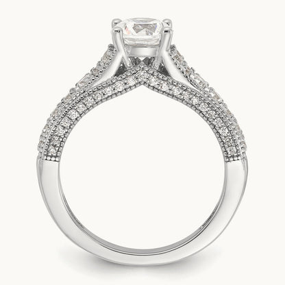 Round Engagement Ring, 1.50 ct tw Lab-Grown Diamond — 14K White Gold