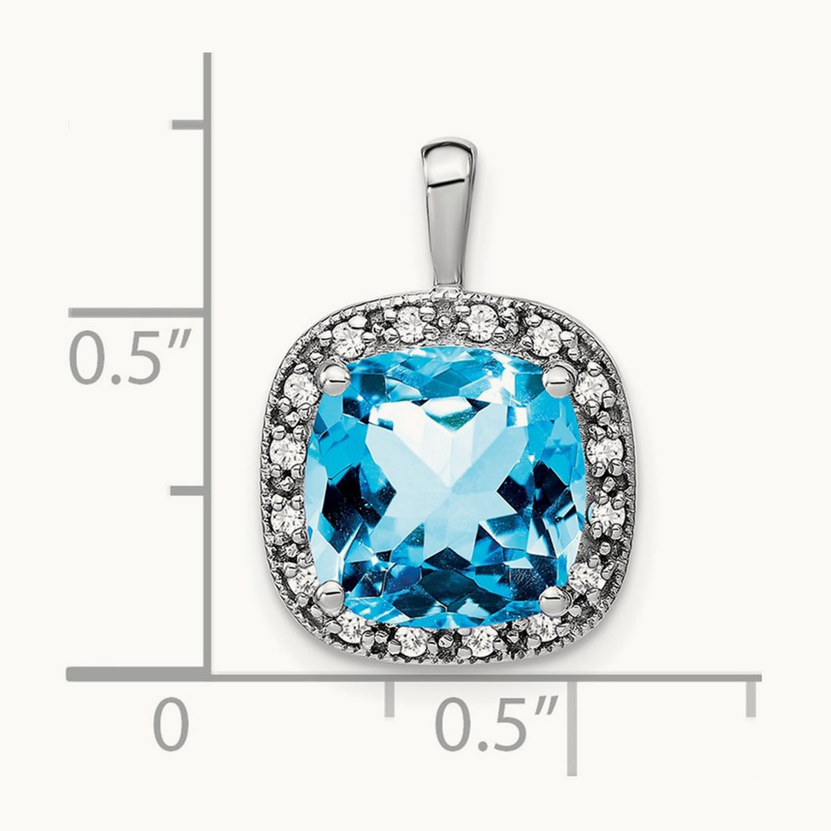 Cushion Blue Topaz and Diamond Pendant — photo set