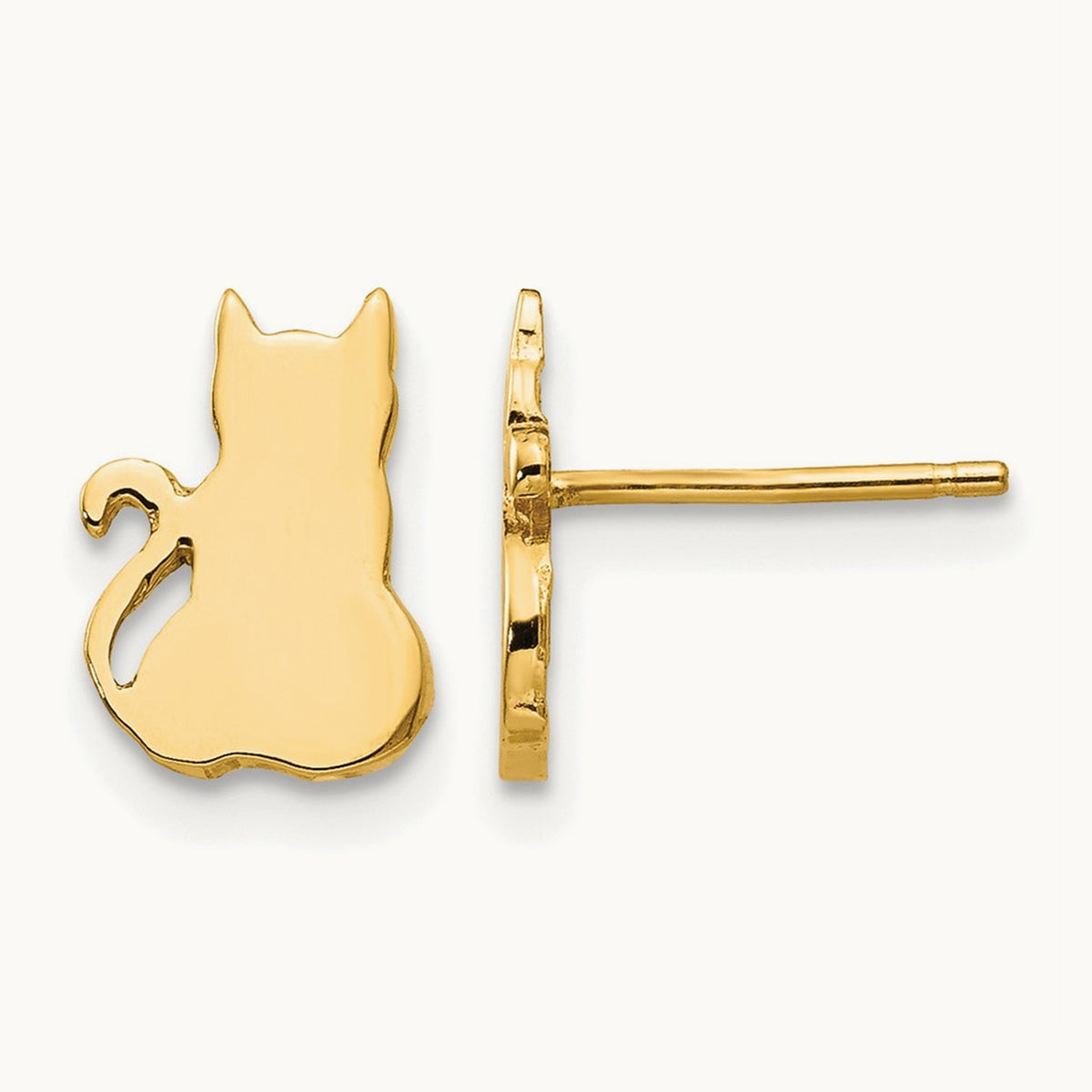 Cat Earrings, 14K