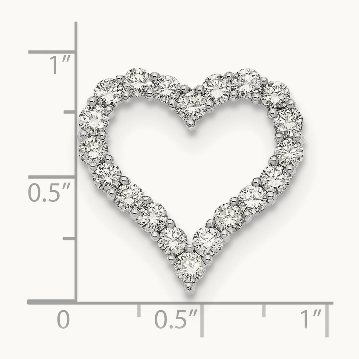 Heart Chain Slide, 2.00 ct tw Lab-Grown Diamond — 14K White Gold