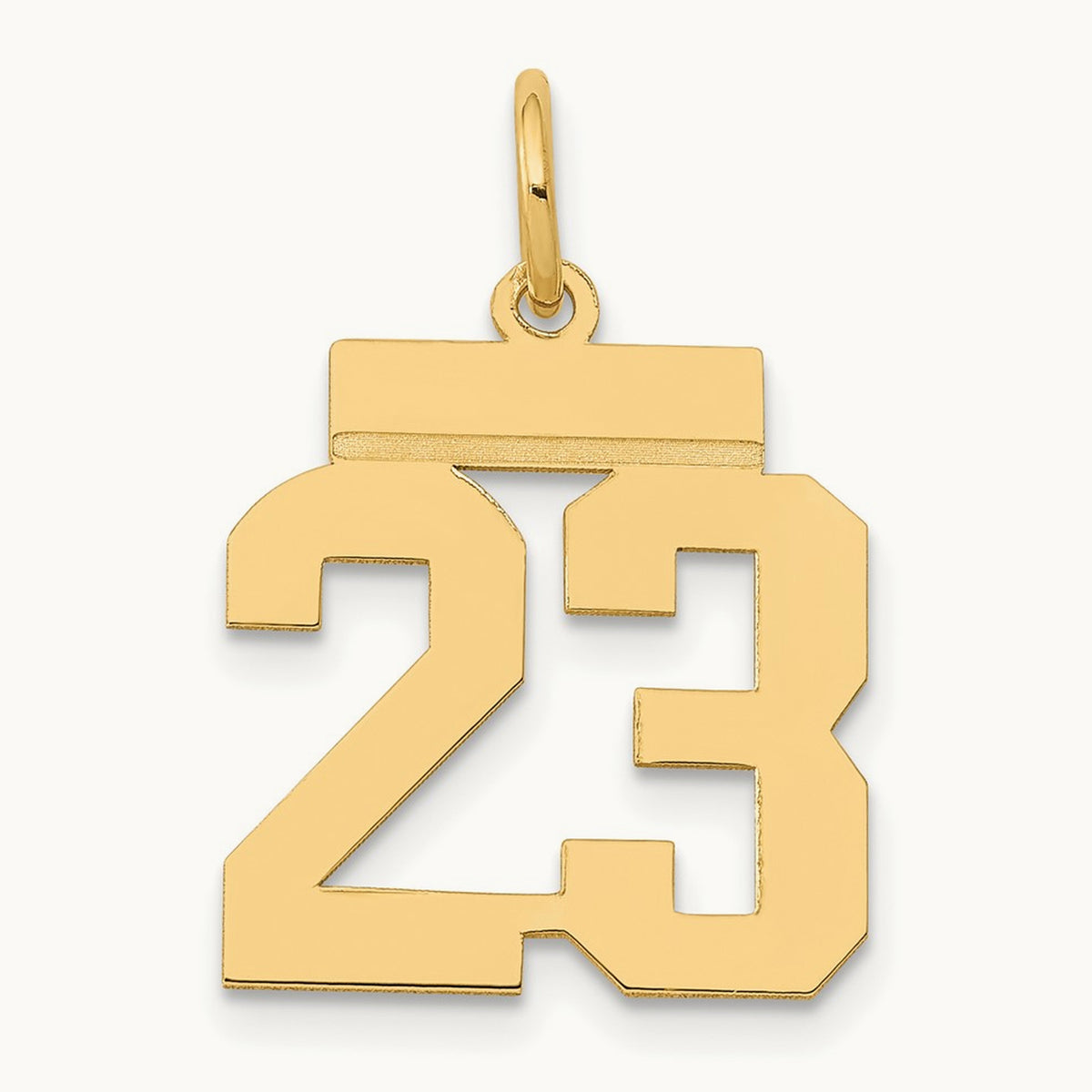Small Polished Number 23 Charm, 14K