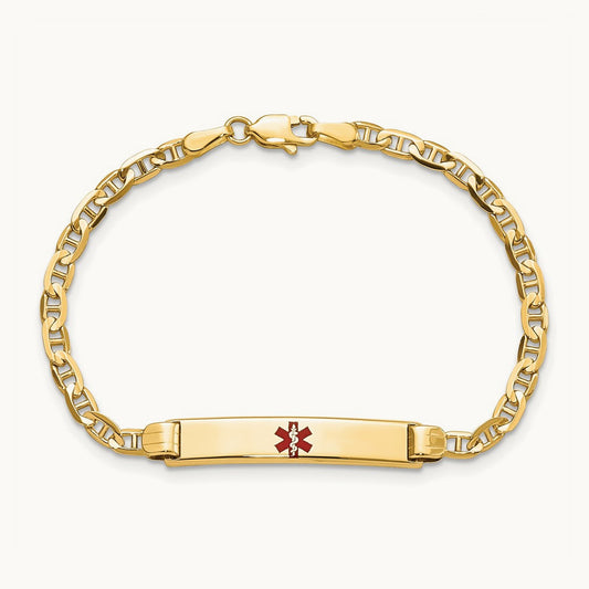 Medical 6\ Anchor Link Child ID Bracelet", 14K