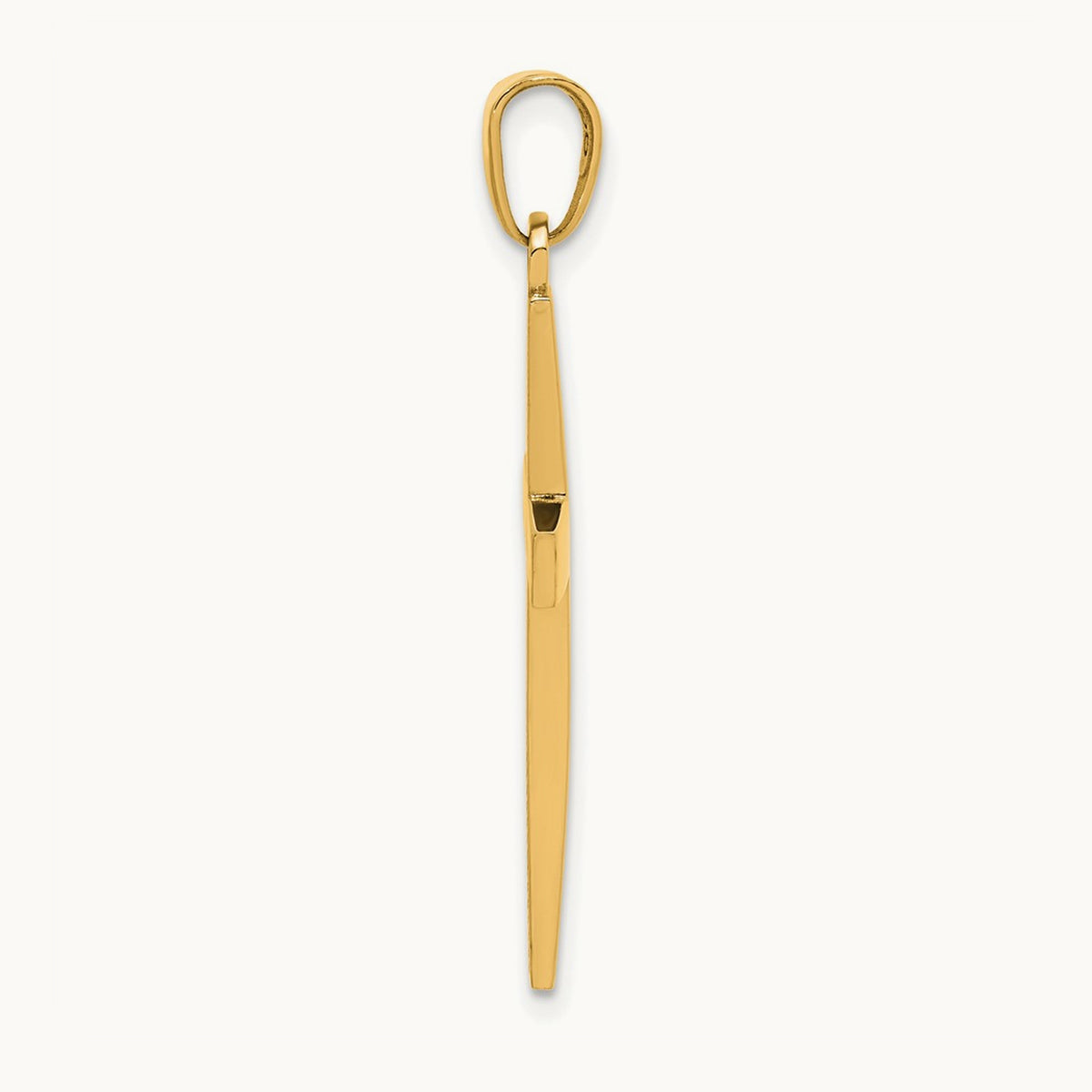 Polished Beveled Cross Charm — 14K Yellow Gold