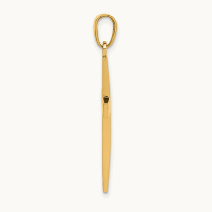 Polished Beveled Cross Charm — 14K Yellow Gold