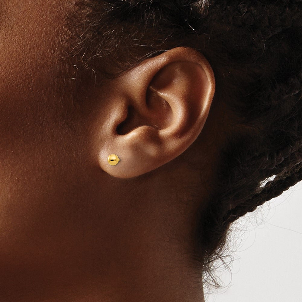 Inverness Ball Post Earrings — 14K Yellow Gold, 4mm