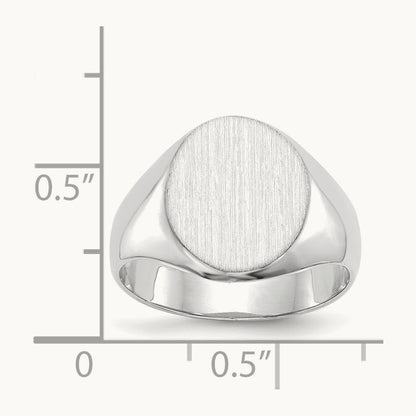 11.0x13. Closed Back Signet Ring, 0mm, 14K White Gold