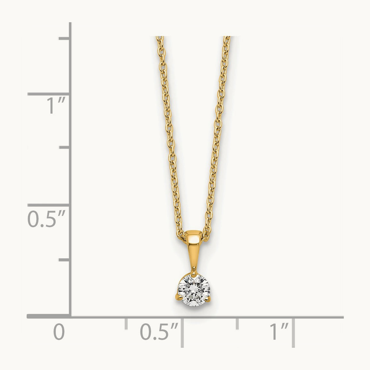 Solitaire Pendant Necklace, 1/5-1 ct Lab-Grown Diamond — 14K Yellow Gold