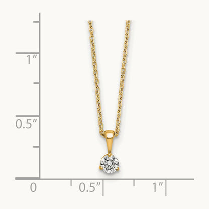 Solitaire Pendant Necklace, 1/5-1 ct Lab-Grown Diamond — 14K Yellow Gold