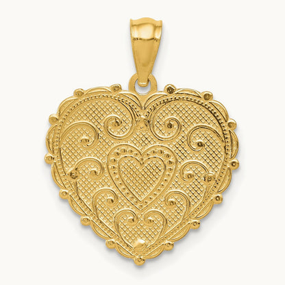 Tri-color Polished #1 MOM Shadowbox Pendant, 14K