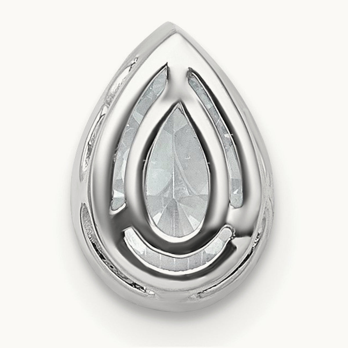 Pear Bezel Chain Slide, 0.25-3.00 ct tw Lab-Grown Diamond — 1 ct, 14K White Gold