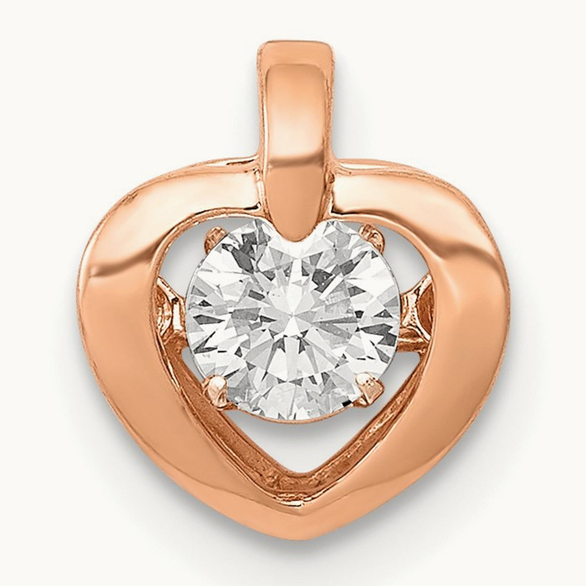Vibrant Heart Pendant, 0.25 ct tw Lab-Grown Diamond — 14K Rose Gold