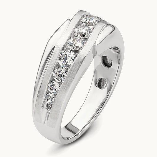 Satin Men's Ring, 1.50 ct tw Lab-Grown Diamond