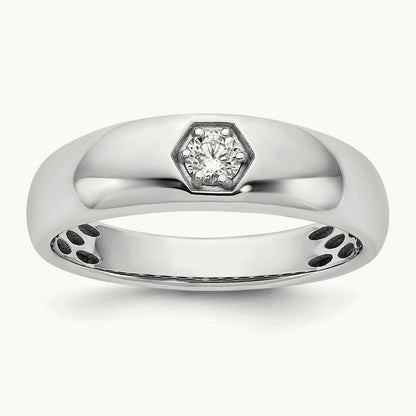 IB Goodman Mens Polished Diamond Ring Mounting, 14K White Gold