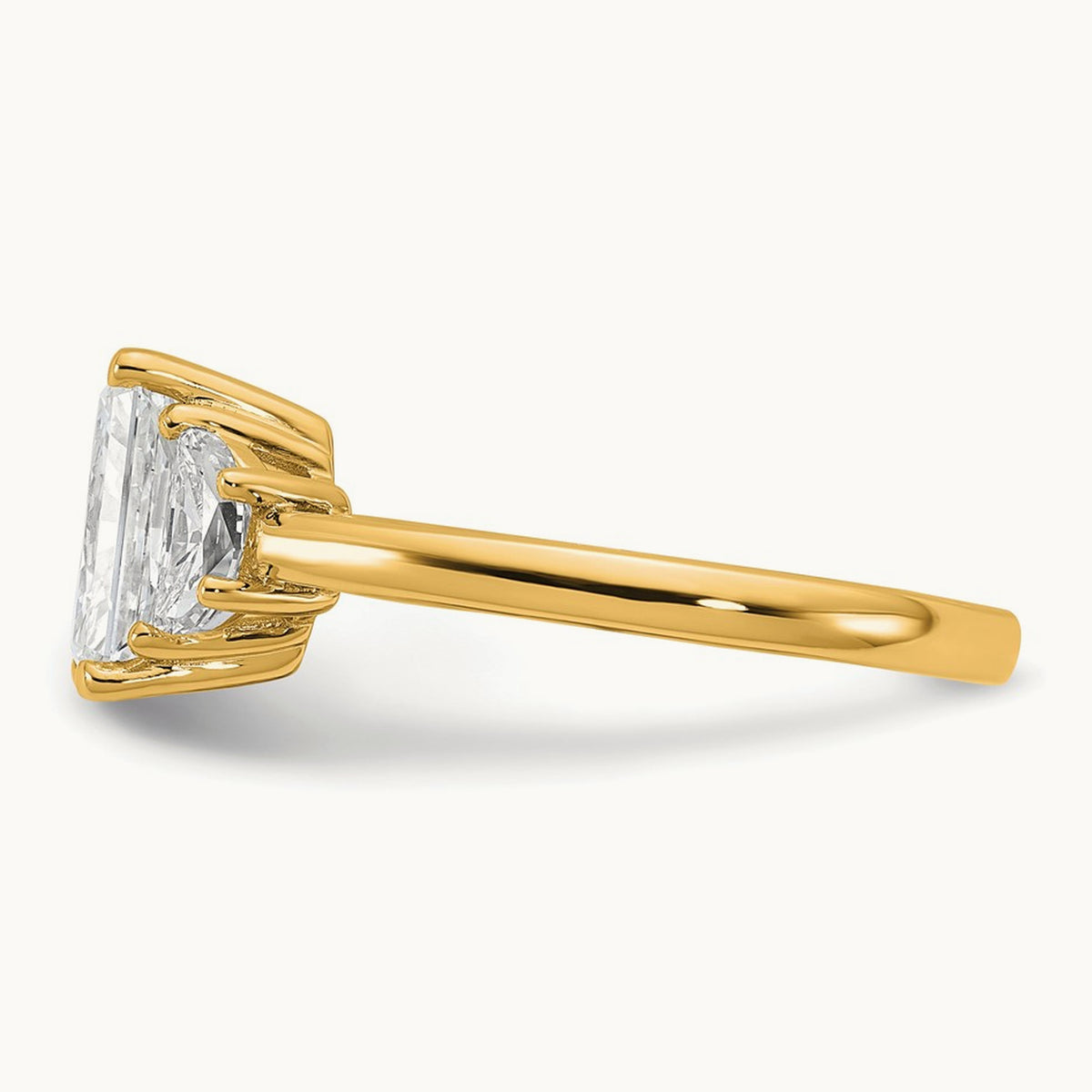 Radiant & 1/2 Moon Engagement Ring, 1.25-4.00 ct tw Lab-Grown Diamond — 2 1/2 ct, 14K Yellow Gold