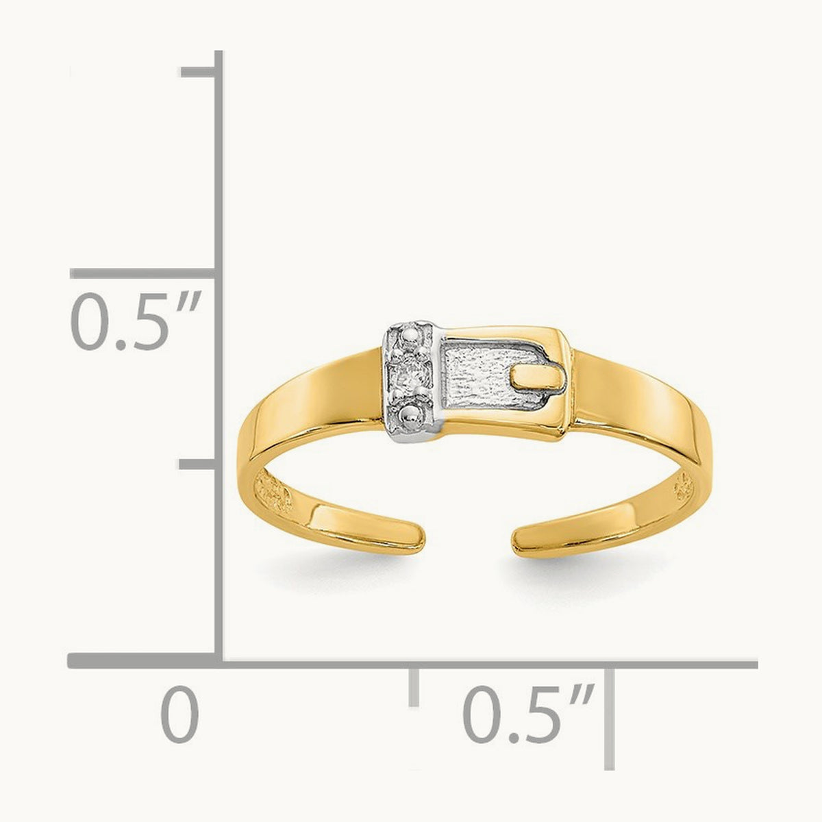 .01ct Diamond Buckle Toe Ring, 14K