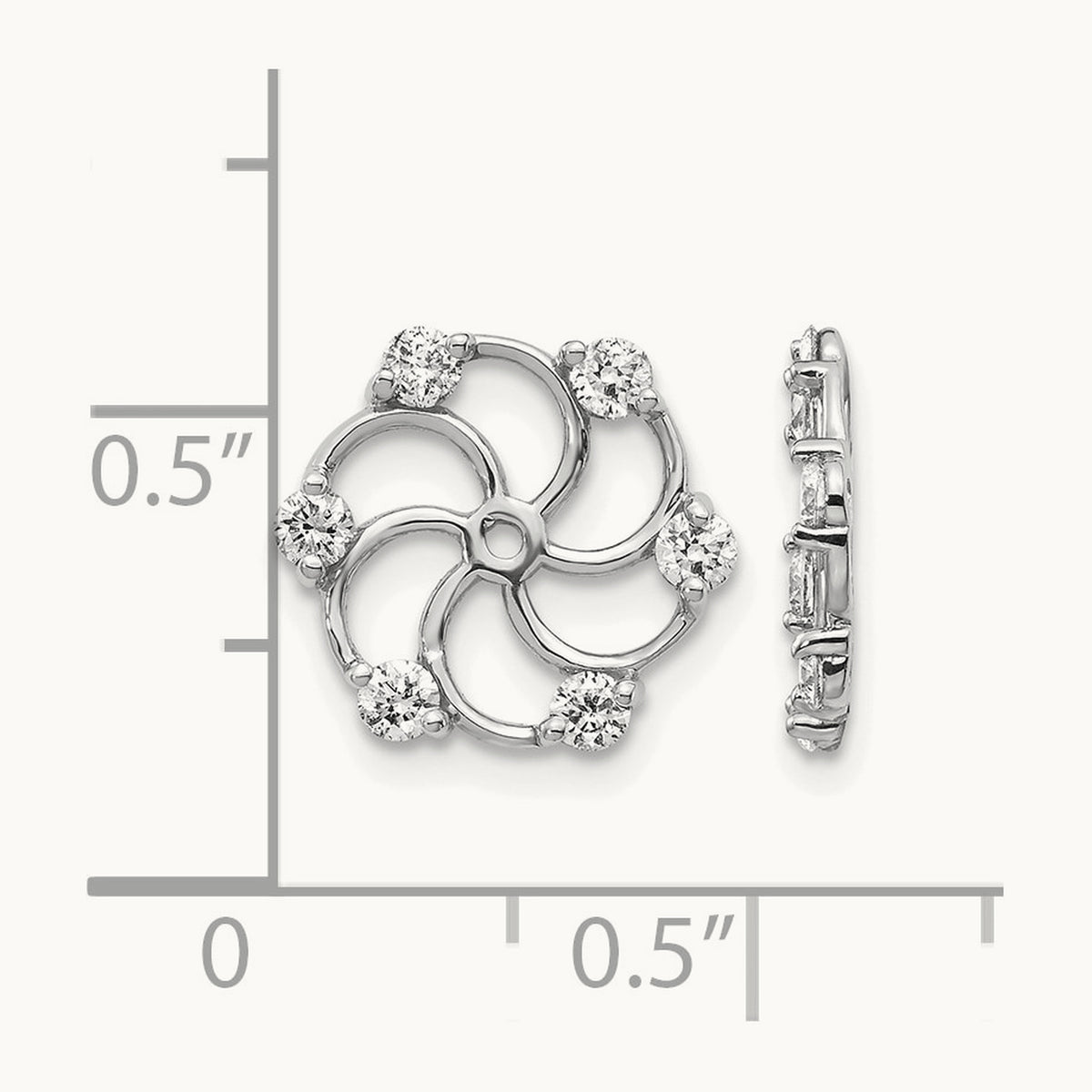 VS Diamond Earring Jacket, 14K White Gold
