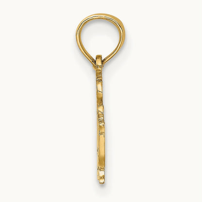 Polished I HEART SWIMMING Charm, 14K