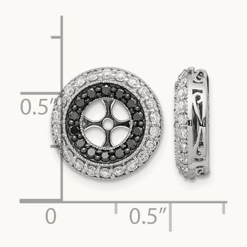 Black and White Diamond Earring Jackets, 14K White Gold